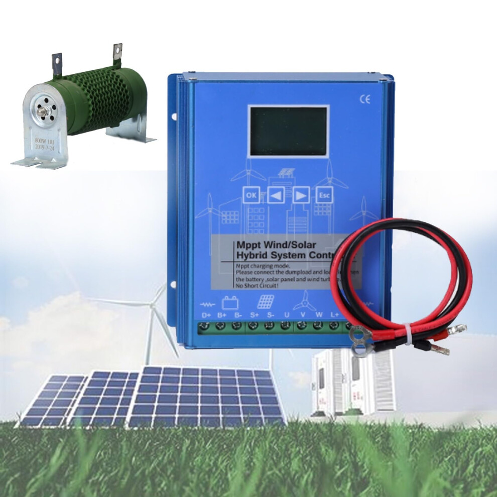 Wind Solar Hybrid Mppt Charge Controller 12000W 12V 24V 48V Lcd Offgrid Boost Charging 9113335272927