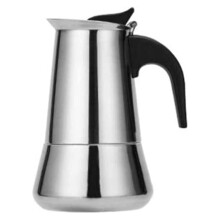 Stainless Steel Moka Pot Stovetop Espresso Maker with Heat Insulated Handle and 300ml Capacity