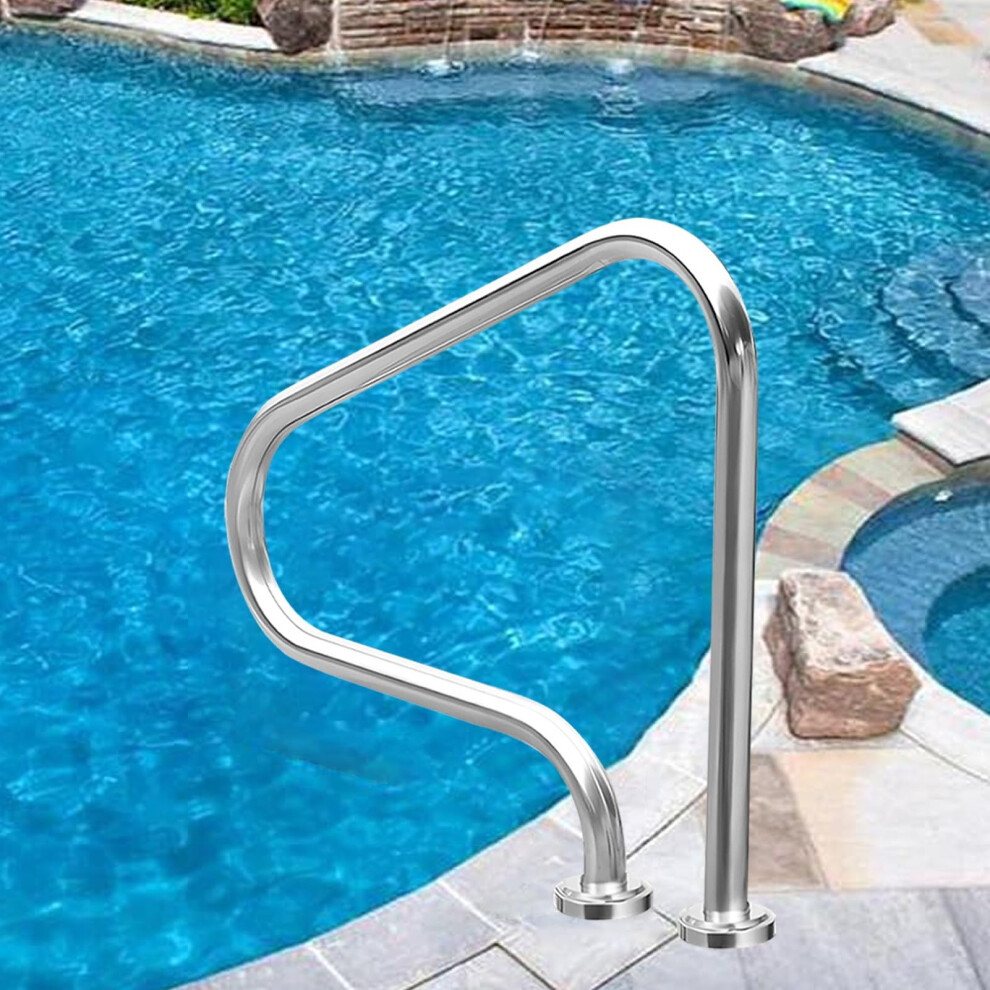 Pool Handrail 304 Stainless Steel Rustproof Swimming Pool Stair Rail With Ergonomic Comfort Grip 9070919345814