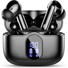 Wireless Earbuds with Bluetooth 5.4 Headphones, HiFi Stereo Noise Cancelling Earbuds with LED Display 14.2mm Drivers Dual Dynamic Audio, 36H Playtime