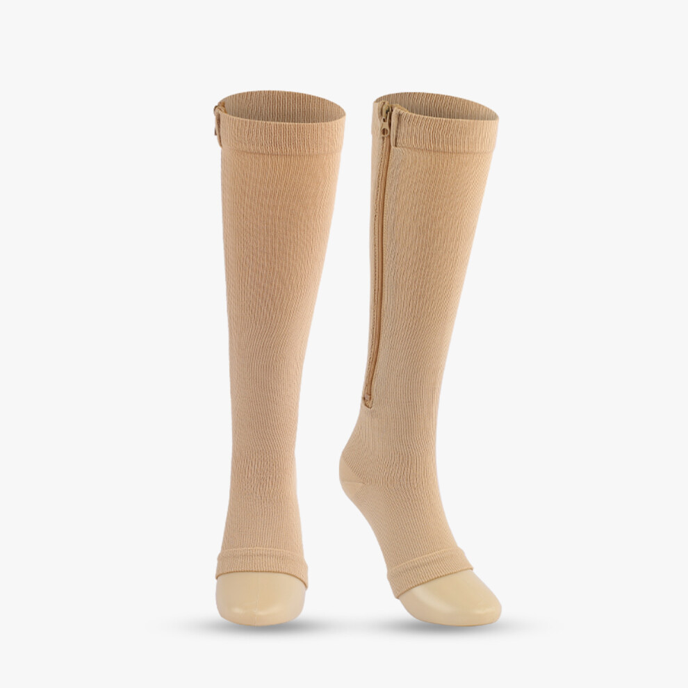 Compression Socks for Enhanced Circulation, Open Toe Compression Socks Graduated Compression Knee High Support for Improved Circulation and Reduced