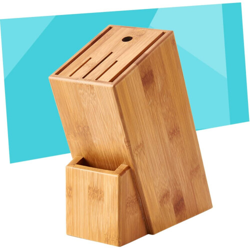 Knife Block Bamboo Kitchen Organizer with SpaceSaving MultiSlot Design for Secure Knife Display 1