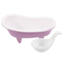 Bathtub Shaped Dessert Bowl with Spoon, Lightweight Snack Serving Bowl for Candy, Cookies and Ice Cream