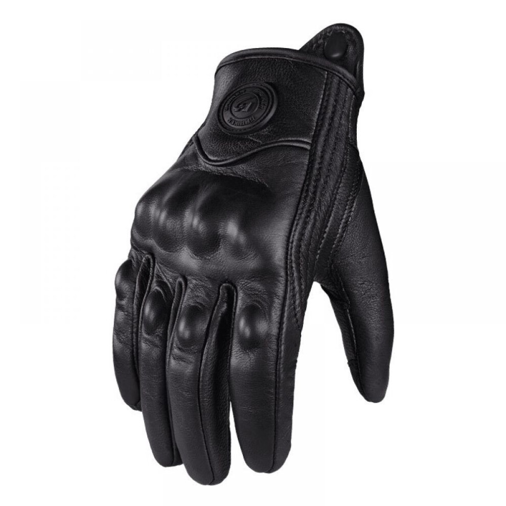 Enhanced Protection Riding Gloves, Leather Motorcycle Gloves With Reinforced Palm And Touch Screen Full Finger, Genuine Goatskin Leather With 9009791840872