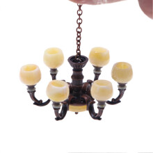Poppenhuis Mini Plafondlamp Exquisite Realistische Miniatuur Kroonluchter Model Speelgoed voor Poppenhuisdecoratie