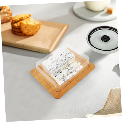 Butter Dish with Acrylic Lid Keeps Butter Fresh Dishwasher Safe Rectangular Countertop Storage Box 2