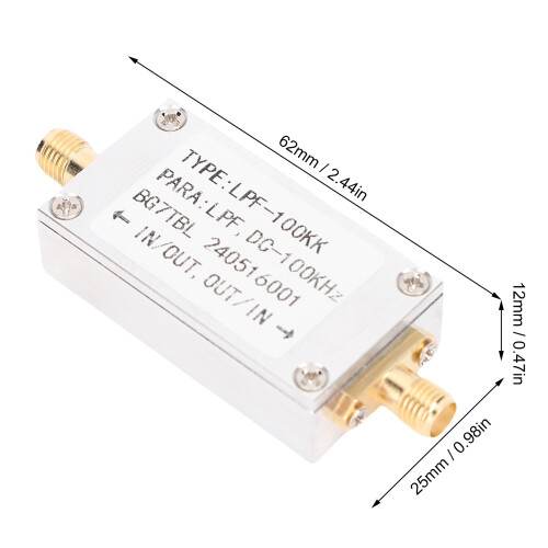 100 kHz SMA-Filter, 50 Ohm, 622512 mm, Aluminium 1