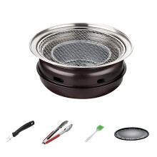 Korean BBQ Grill Round Charcoal Stove with Stable Heat, Easy Clean, Tabletop Camping Size Medium