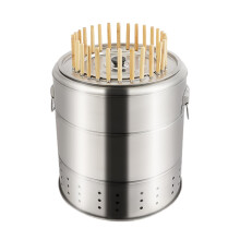 Portable Charcoal Grill with 28 Skewers, Smokeless Stainless Steel BBQ for Outdoor Camping & Picnics