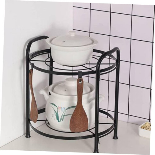 Kitchen Storage Rack, MultiTier Pot and Pan Organizer, Freestanding SpaceSaving Cookware Shelf 1