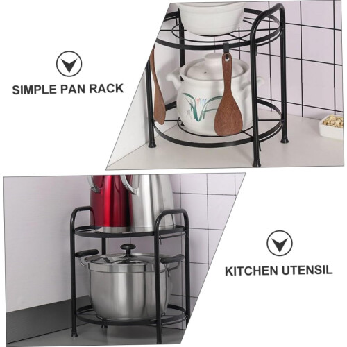 Kitchen Storage Rack, MultiTier Pot and Pan Organizer, Freestanding SpaceSaving Cookware Shelf 2