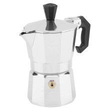 Aluminum Moka Pot 1 Cup 50ml Stovetop Espresso Maker Silver for Rich Flavor Home and Office