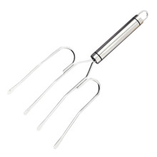 Stainless Steel Turkey Lifter Carving Fork with Sharp Tines for Secure Meat Handling and BBQ Roasts