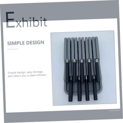 Knife Block with Ventilation and Drainage, MultiFunction Plastic Knife Holder for Kitchen Storage 2