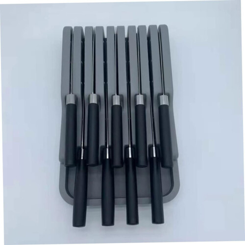Knife Block with Ventilation and Drainage, MultiFunction Plastic Knife Holder for Kitchen Storage 1