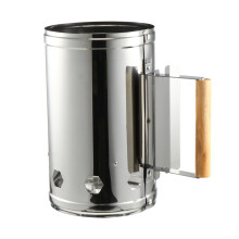 Charcoal Chimney Starter with Heat Resistant Wooden Handle for Fast BBQ Lighting and Camping