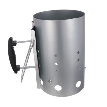 Heavy Duty Charcoal Chimney Starter for BBQ with Ergonomic Nylon Handle and Fast Ignition