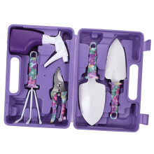 Garden Tool Set with Ergonomic Handles for Planting, Weeding and Pruning, Purple Gardening Kit