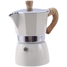 Moka Pot 300ml Aluminum Stovetop Espresso Maker Italian Style White for Gas and Electric Stove