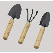 Garden Hand Tool Set 3Piece Mini Gardening Tools with Wooden Handles for Pots and Raised Beds