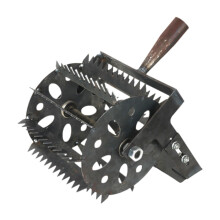 Manual Weeder Tool with Adjustable Blade Angle, Heavy Duty Rolling Lawn Aerator for Efficient Weeding