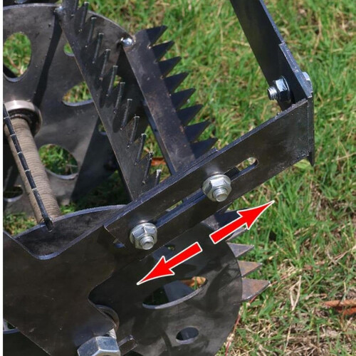 Manual Weeder Tool with Adjustable Blade Angle, Heavy Duty Rolling Lawn Aerator for Efficient Weeding 1