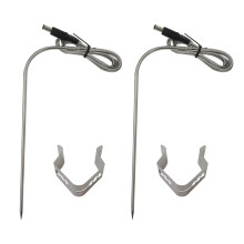 Meat Temperature Probe Replacement Kit for Grills with Dual Stainless Steel BBQ Probes and Holders