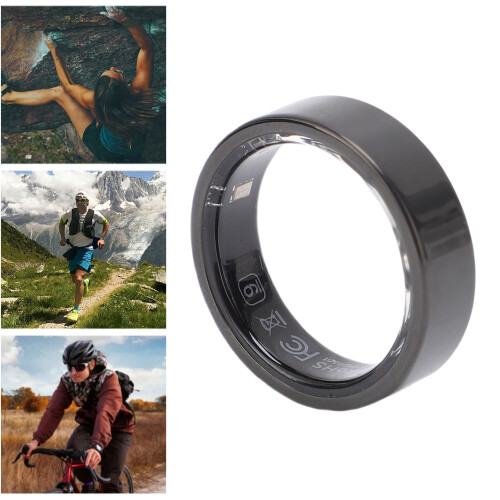 Fitness Tracker Ring 50m Waterproof Gesture Control Size 11 Black