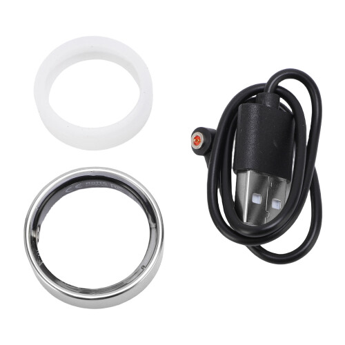 Fitness Tracker Ring with Step, Calorie, Gesture Control, 50m Waterproof, 22.2mm Silver 2