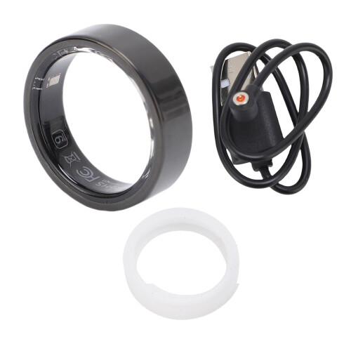 Fitness Tracker Ring 50m Waterproof Gesture Control Size 11 Black 2