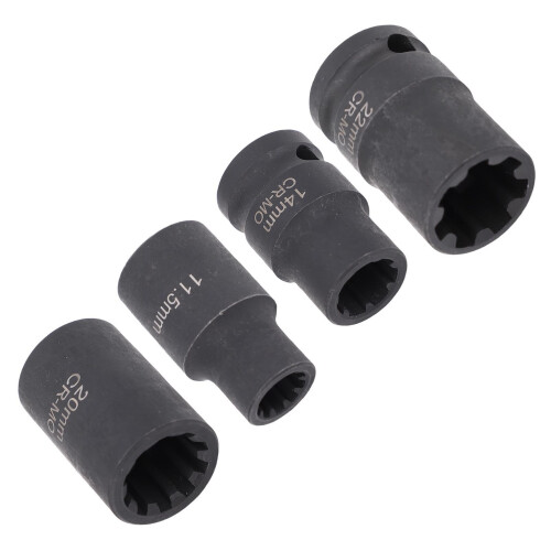 4pcs Brake Caliper Socket Set 11.5mm-22mm 1/2in Drive
