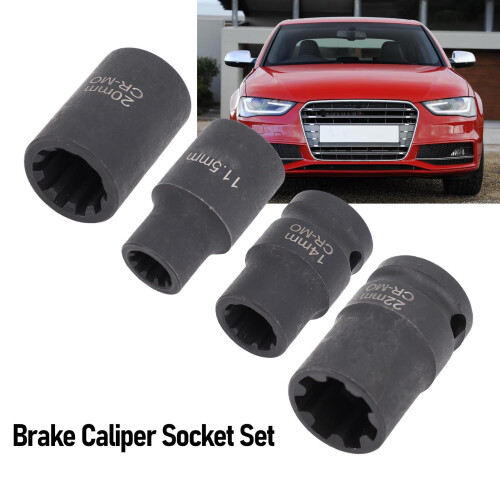 4pcs Brake Caliper Socket Set 11.5mm-22mm 1/2in Drive 2