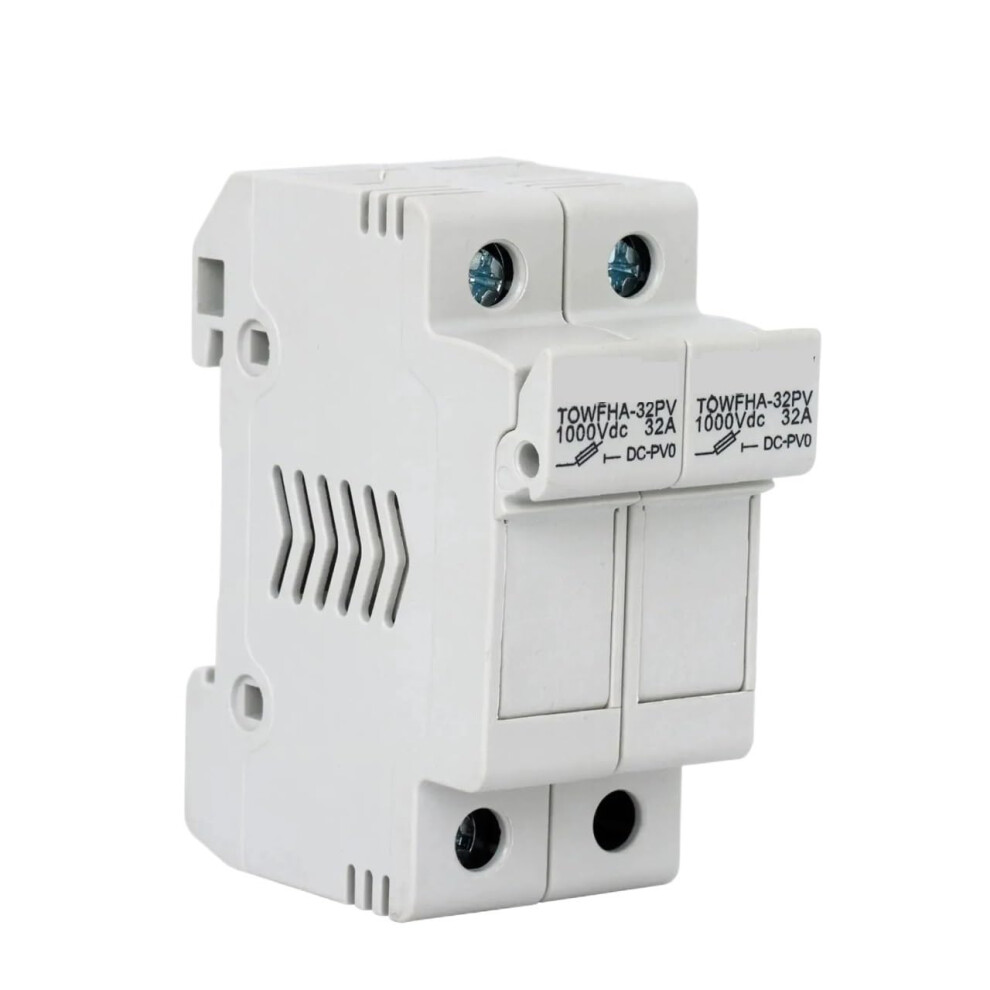 Solar Pv Fuse Holder 10X38mm 2 Pole 1000V Dc With 25A Fuses For Dual String Overcurrent Protection 9113335278134