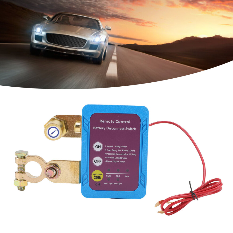 Remote Battery Disconnect Switch 240A For Boat Car Truck Rv Compact 8.38X6.1x3.56cm 7691383150180
