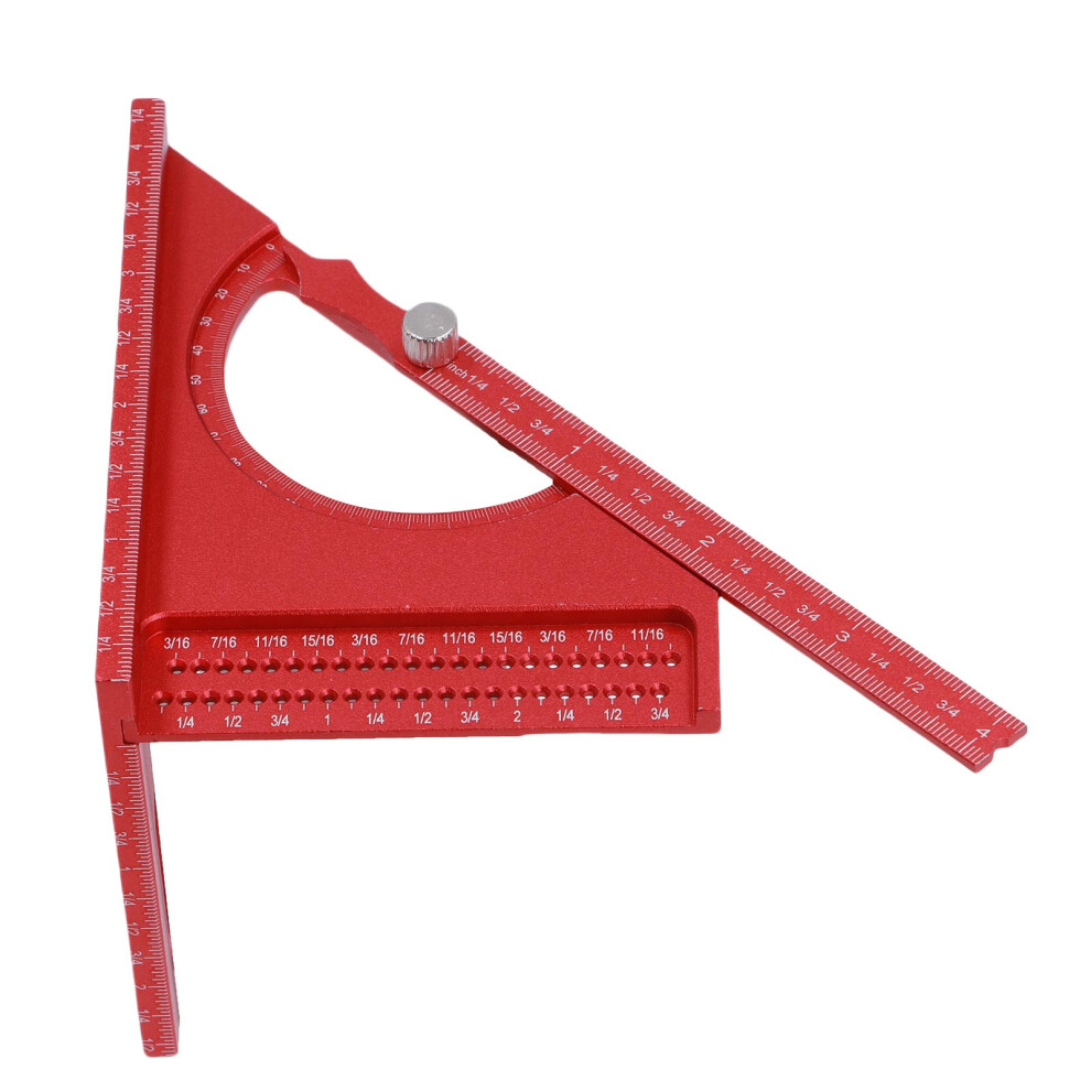 3D Woodworking Angle Ruler Aluminum Alloy 0-180 Adjustable Protractor Red 4971383150353