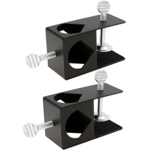 Deck Torch Clamp Bracket Set of 2, RustResistant Cast Iron Adjustable Outdoor Pole Mount for Deck or Fence