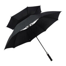 Large Windproof Golf Umbrella Automatic Open Double Canopy for Men and Women Outdoor Black