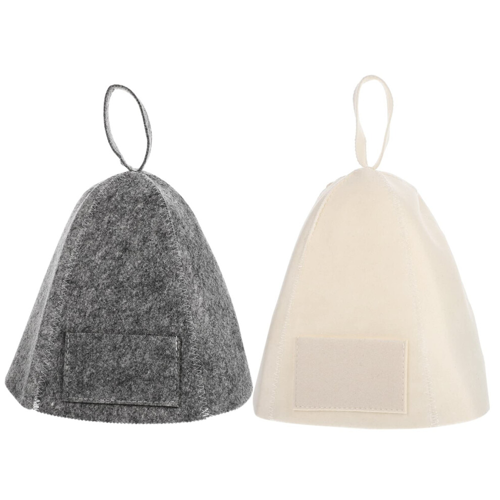 Shower Cap and Sauna Hat Set for Women, Breathable Felt, Reusable, Washable, Hanging Ring, Long Hair-image-OPC-PR7XX68-NEW