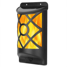 Solar Flame Lights Outdoor Waterproof Flickering Wall Lamp with Realistic Flame Effect and Auto On Off Sensor for Patio Yard Deck