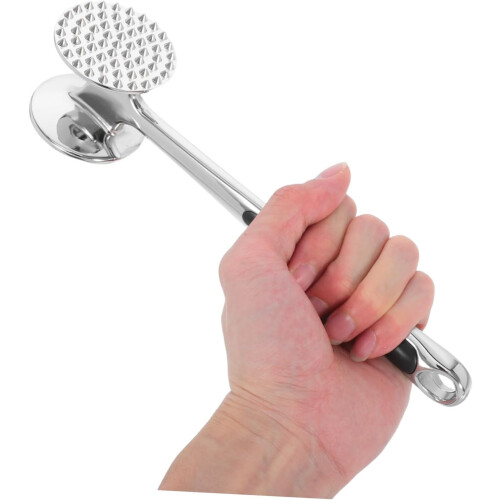 DualSided Meat Tenderizer Hammer with ExtraWide Surface for Steak and Poultry, Ergonomic Grip 2