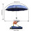Oversized Windproof Golf Umbrella with Double Layer Canopy and Visibility Safety Strips Blue 2