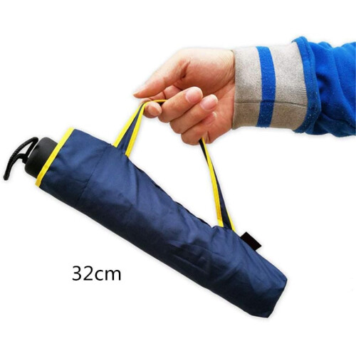 Oversized Windproof Golf Umbrella with Double Layer Canopy and Visibility Safety Strips Blue 2
