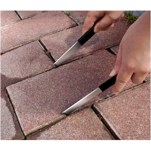 2 PCS Heavy Duty Paver Puller Tool with Rubber Grip and Micro Teeth for Garden Brick Removal 2