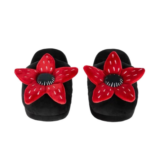 Νέες χειμερινές βελούδινες παντόφλες Cartoon Thicken Cannibal Flower Stuffed Shoes Γυναικεία