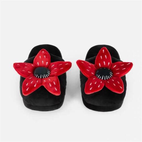 Νέες χειμερινές βελούδινες παντόφλες Cartoon Thicken Cannibal Flower Stuffed Shoes Γυναικεία 1