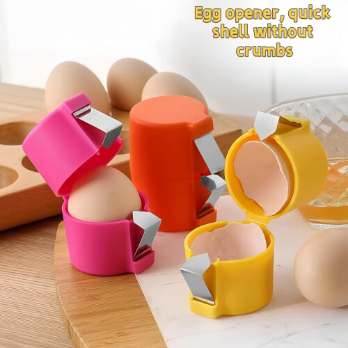 Egg Cracker and Separator Tool with BuiltIn Separator for Mess Baking and Cooking, 1pcs Orange 1