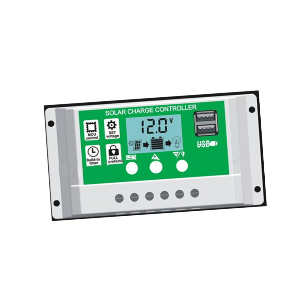 12V 30A Solar Charge Controller With Lcd And Dual Usb, Mppt Panel Regulator For Rv Offgrid 9113335280588