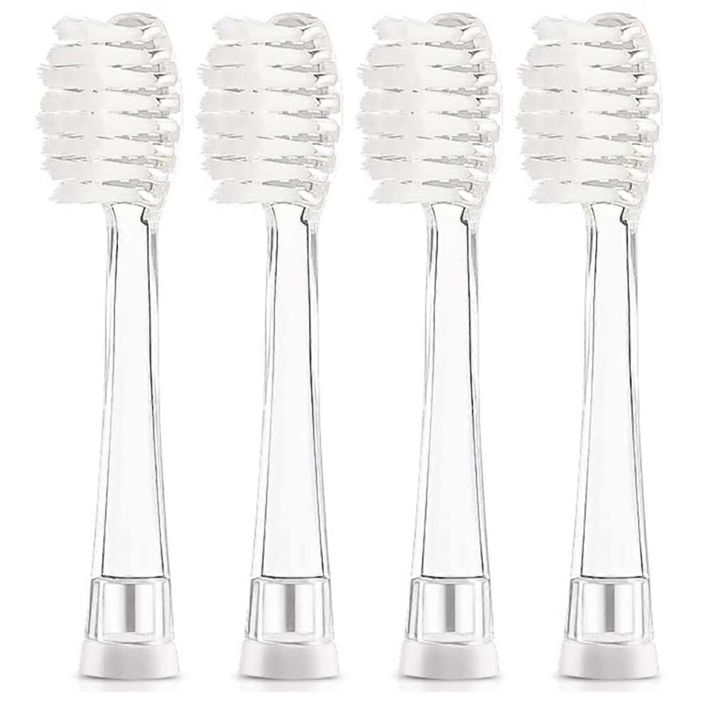 SG977 SGEK6 Replacement Toothbrush Heads Compatible with Brush-Baby KidzSonic Dinosaur and Flamingo/Dada-Tech DT-K6 Kids Electric Toothbrush 4 Per Sof