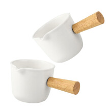 2pcs Mini Ceramic Creamer Pitcher for Coffee and Espresso, Small Porcelain Milk Jug Kitchen Set