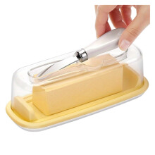 Butter Dish with Lid, ABS Butter Container with Silicone Bottom, Countertop Butter Keeper